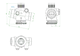 Oventrop Regelventil mit Außengewinde, schematische Darstellung, inklusive roter und grüner Linien zur Veranschaulichung der Anschlussmöglichkeiten und der Regelmechanik.